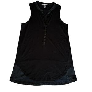Womens Tank Top Size Small Button Up Loose Fit Black